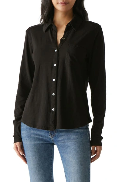 MICHAEL STARS MICHAEL STARS AYLA SLUB KNIT BUTTON-UP SHIRT