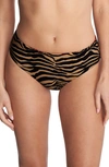 Natori Women's Riviera Reversible Bikini Bottom In Camel Zebra,poinsettia