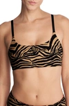 Natori Women's Riviera Reversible Bikini Top In Camel Zebra Poinsettia