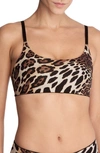 Natori Women's Riviera Reversible Bikini Top In Luxe Leopard Black