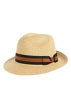 NORDSTROM CLASSIC STRIPE RIBBON FEDORA