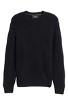 Hugo Boss Boss Camel Mezzo Wool & Cashmere Crewneck Sweater In Dark Blue