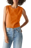 Michael Stars Johnnie Cropped Cotton Tank Top In Red