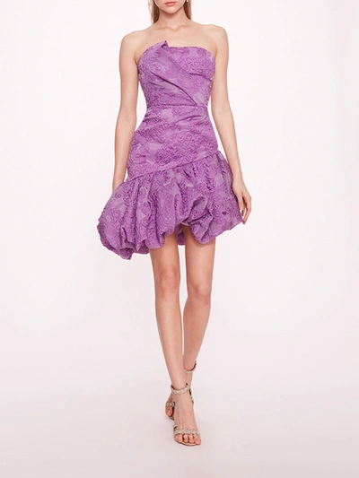 Marchesa Draped Bodice Bubble Dress In Lavender