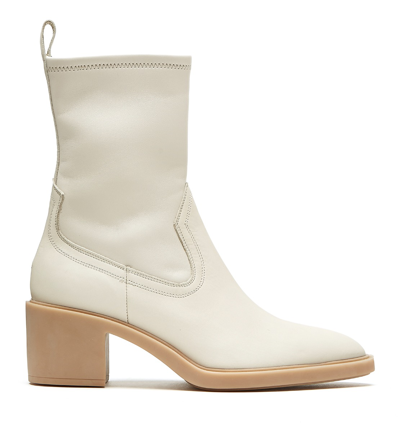 La Canadienne Parks Leather Bootie 2 In Off White
