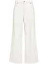 BLUMARINE WHITE WIDE-LEG COTTON JEANS - WOMEN'S - ELASTANE/COTTON