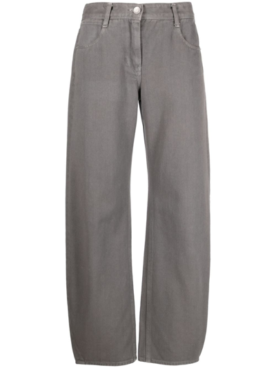 Low Classic Mid-rise Wide-leg Jeans In Grey