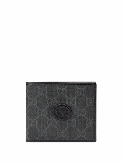 Gucci Black Gg-canvas Bi-fold Wallet