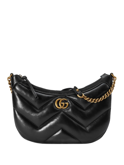 Gucci Black Small Marmont Leather Shoulder Bag