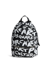 DSQUARED2 BLACK LOGO-PRINT BACKPACK