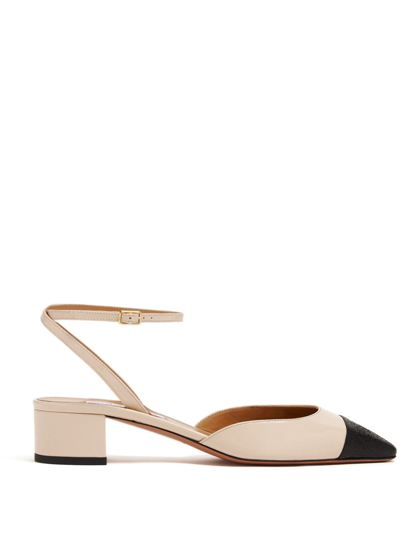 Aquazzura 35mm French Flirt Leather Pumps In Nude & Neutrals