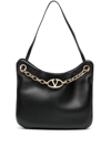Valentino Vlogo Signature Chain-link Shoulder Bag In Black