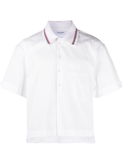 Thom Browne White Rwb-trim Cotton Shirt