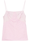 Jil Sander Lace-panelled Cami Top - Women's - Cotton/polyamide/viscose In Pink
