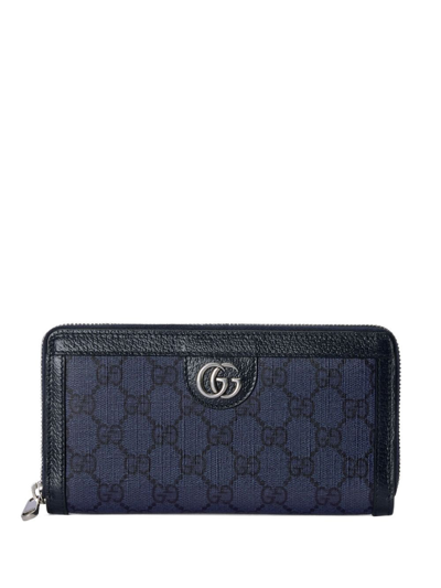 Gucci Blue Ophidia Zip-around Wallet