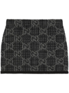 GUCCI GREY GG-PATTERN TWEED MINISKIRT