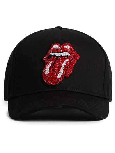 Dsquared2 Motif-embellished Cotton Baseball Cap In Black