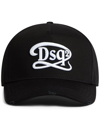 DSQUARED2 BLACK LOGO-EMBROIDERED COTTON BASEBALL CAP