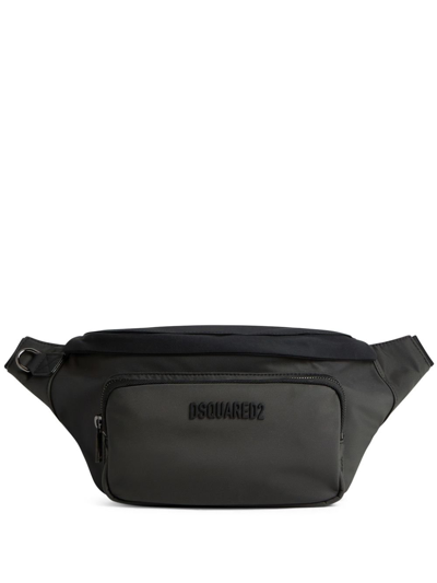 Dsquared2 Black Logo Embroidered Belt Bag