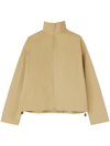 JIL SANDER NEUTRAL ZIP-FRONT COTTON JACKET