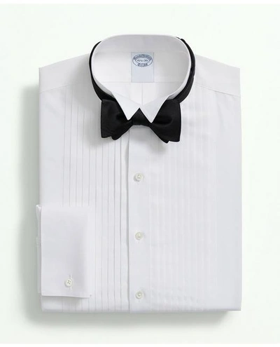 Brooks Brothers Stretch Supima Cotton Broadcloth Wing Collar, Tuxedo Shirt | White | Size 17 36