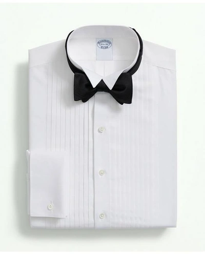 Brooks Brothers Stretch Supima Cotton Broadcloth Wing Collar, Tuxedo Shirt In White
