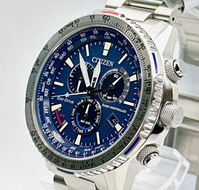 Pre-owned Citizen Promaster Sky Cb5000-50l Eco-drive Radio Watch Men's From Japan Blue