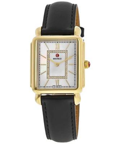 Pre-owned Michele Deco Ii Mother Of Pearl Diamond Dial Women's Watch Mww06x000049