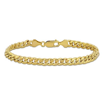 Pre-owned Amour 6.15mm Miami Cuban Link Chain Bracelet In 10k Yellow Gold, 7.5 In
