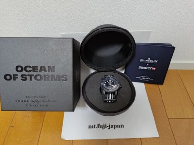 Pre-owned Blancpain Swatch X  Ocean Of Storms Bioceramic Scuba Fifty Free Shipping Japan