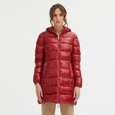 Pre-owned Centogrammi Elegant Crimson Down Jacket With Hood In Red