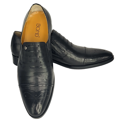Pre-owned Bond Capriez Oxford Men's Shoes (black)