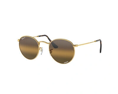 Pre-owned Ray Ban Ray-ban Sunglasses Rb3447 Round Metal 001/g5 Gold Brown Man