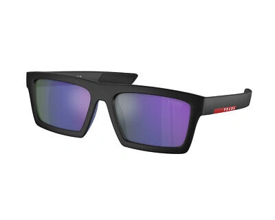 Pre-owned Prada Linea Rossa Sunglasses Ps 02zsu 1bo05u Black Violet Man In Purple