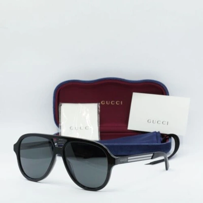 Pre-owned Gucci Gg0688s 001 Black/grey 59-14-145 Sunglasses In Gray