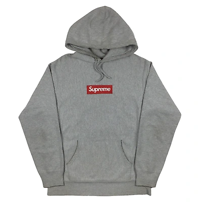 Pre-owned Supreme 2016  Grey Box Logo Hoodie