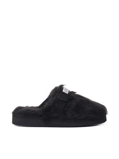 Suicoke Zavo Textured Slippers In Black