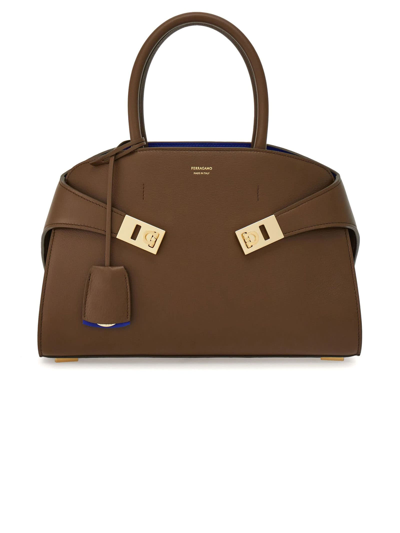 Ferragamo Brown Hug Handbag (s) In Clay