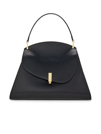 Ferragamo Black Calfskin Geometric Handbag (m)