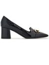 FERRAGAMO BLACK PATENT LAMBSKIN PUMPS