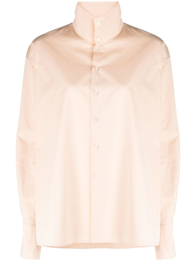 Fabiana Filippi Stand Up-collar Poplin Shirt In Pink