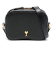 AMI ALEXANDRE MATTIUSSI BLACK CALF LEATHER CROSSBODY BAG