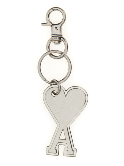 Ami Alexandre Mattiussi Adc Keychain With Logo In Grey