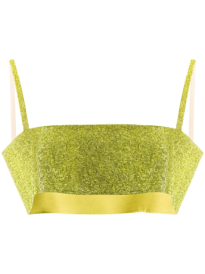 Nué Charlotte Crystal-embellished Top In Green