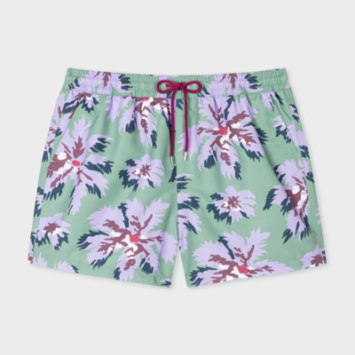 Paul Smith Men Swim Short Palm Burst In Khaki