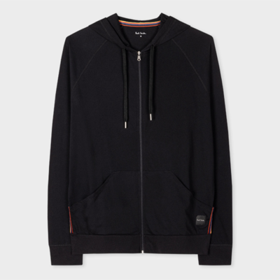 Paul Smith Men Hoodie Plain Jersey In Black