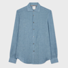 Paul Smith Slim-fit Light Blue Linen Shirt In Light Blue