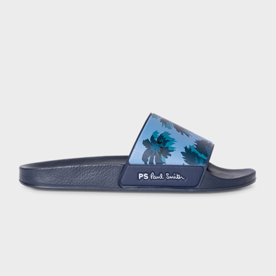 Paul Smith Mens Shoe Nyro Blue Floral Print In Blues