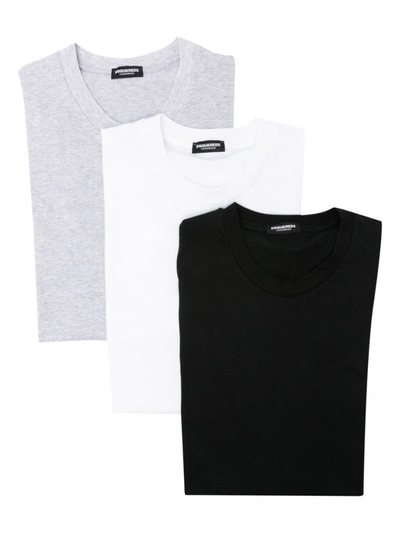 Dsquared2 T-shirts And Polos In White Grey Black