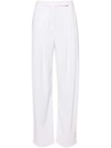Pinko Wide-leg Crepe Trousers In White
